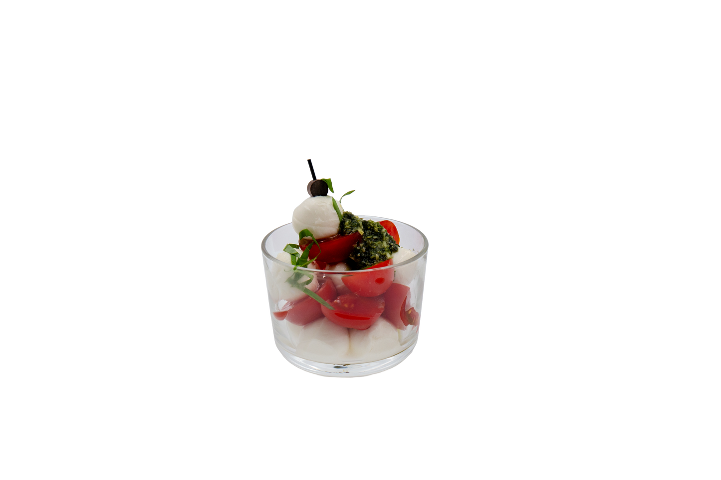 Tomaten-Mozzarella-Bällchen mit Basilikum (im Glas, 170ml) & Grissini, mind 10 Stk.